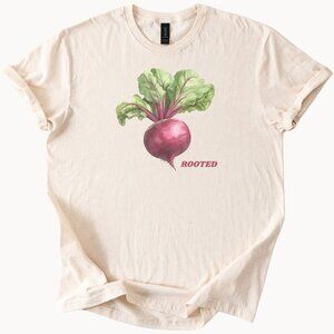 Rooted Beet T Shirt Vegetable Graphic Tee Farm Fresh Top